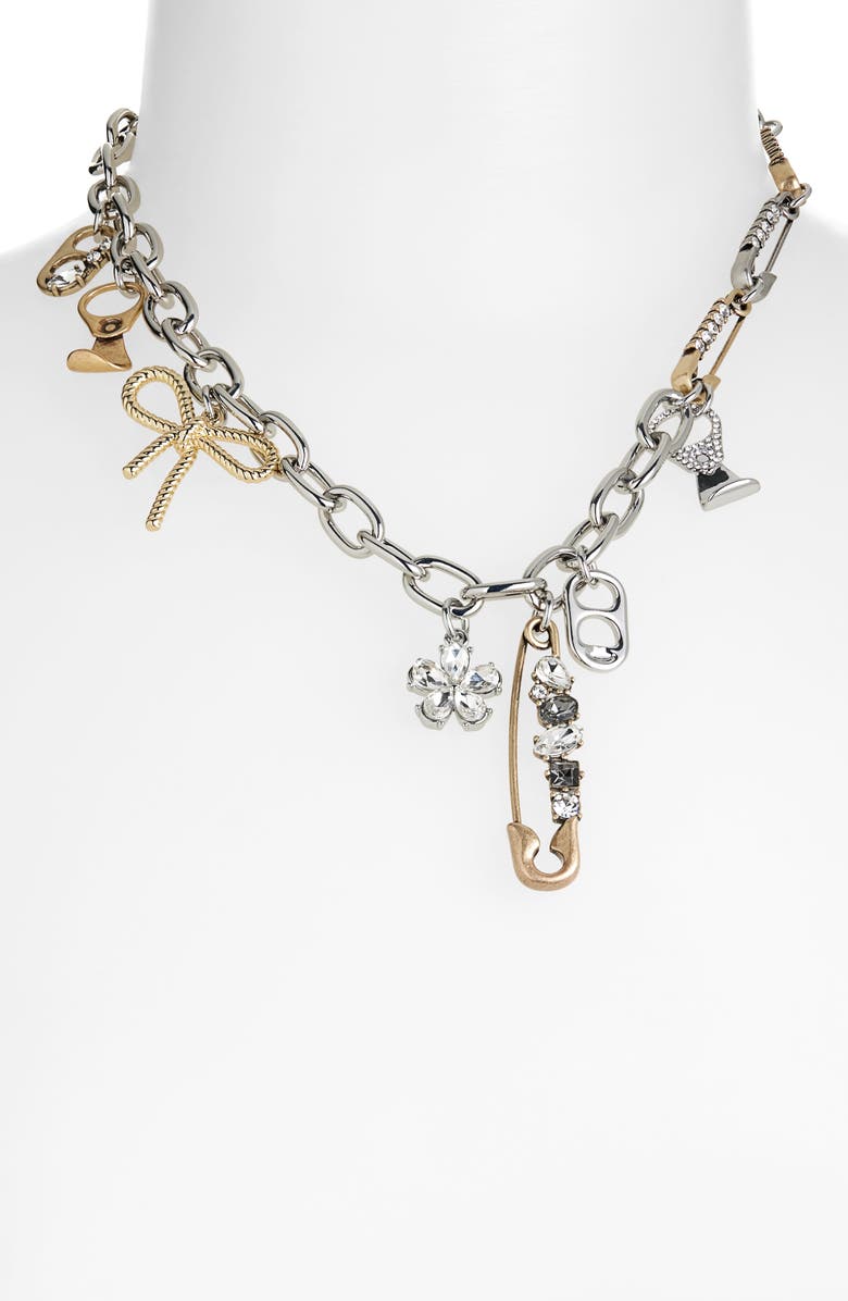 Marc Jacobs Grunge Glam Charm Necklace, Alternate, color, Gold/Silver