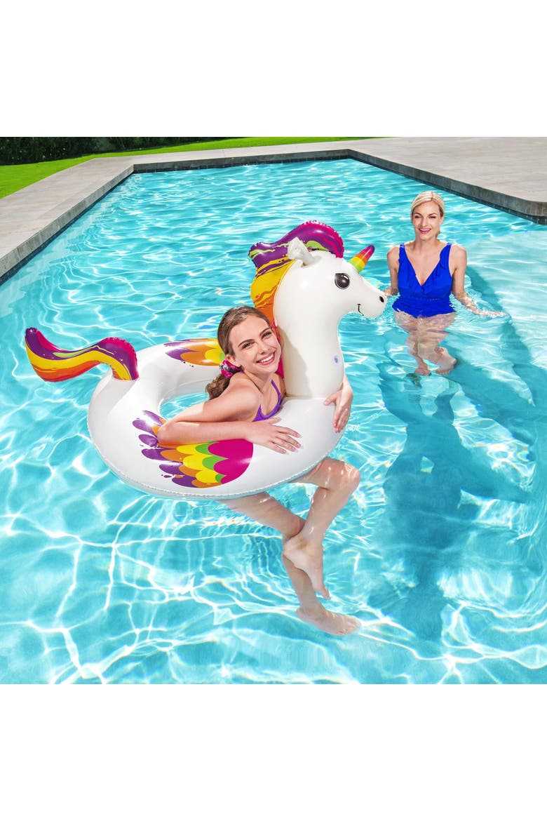 100% Fantasy Unicorn Swim Tube, Alternate, color, Multicolored