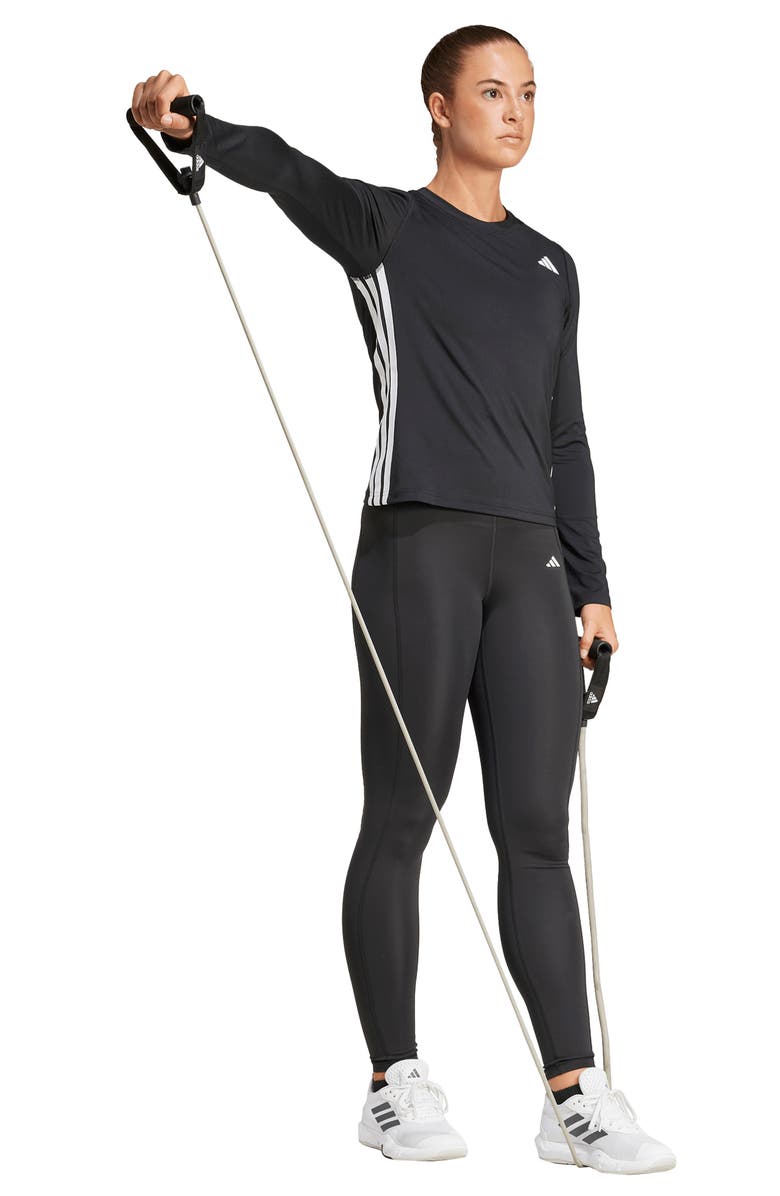 adidas Essentials Long Sleeve 3-Stripes Workout Top, Alternate, color,