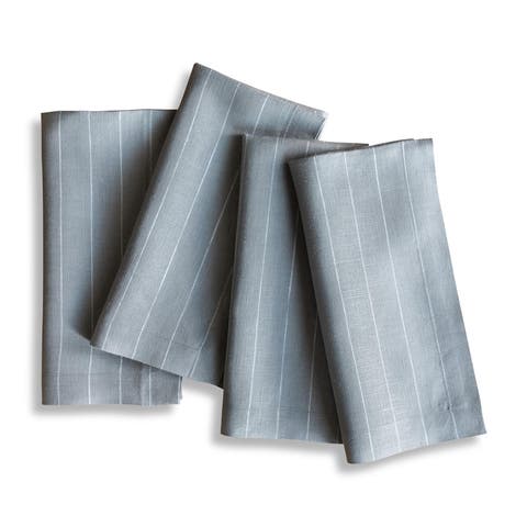 Linen Dinner Napkins - Pinstripe, 20" x 20" Inch