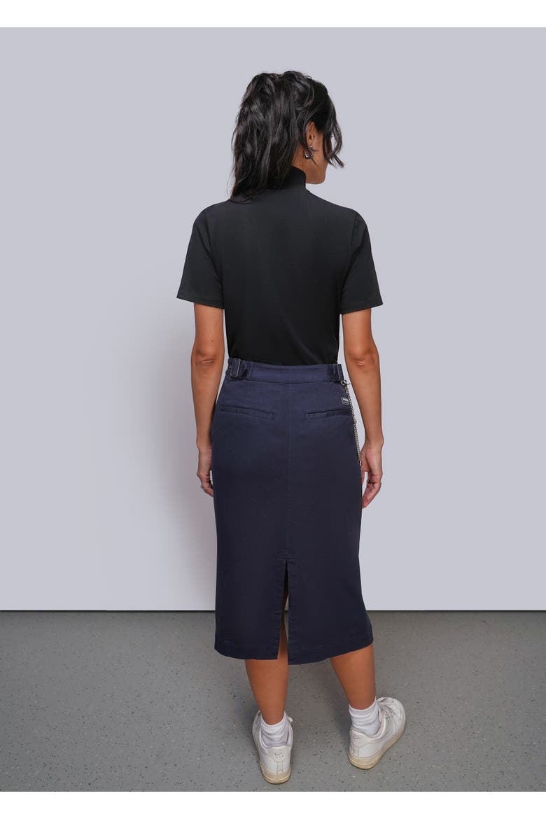 Essential Denim Utility Wrap Skirt, Alternate, color, NAVY