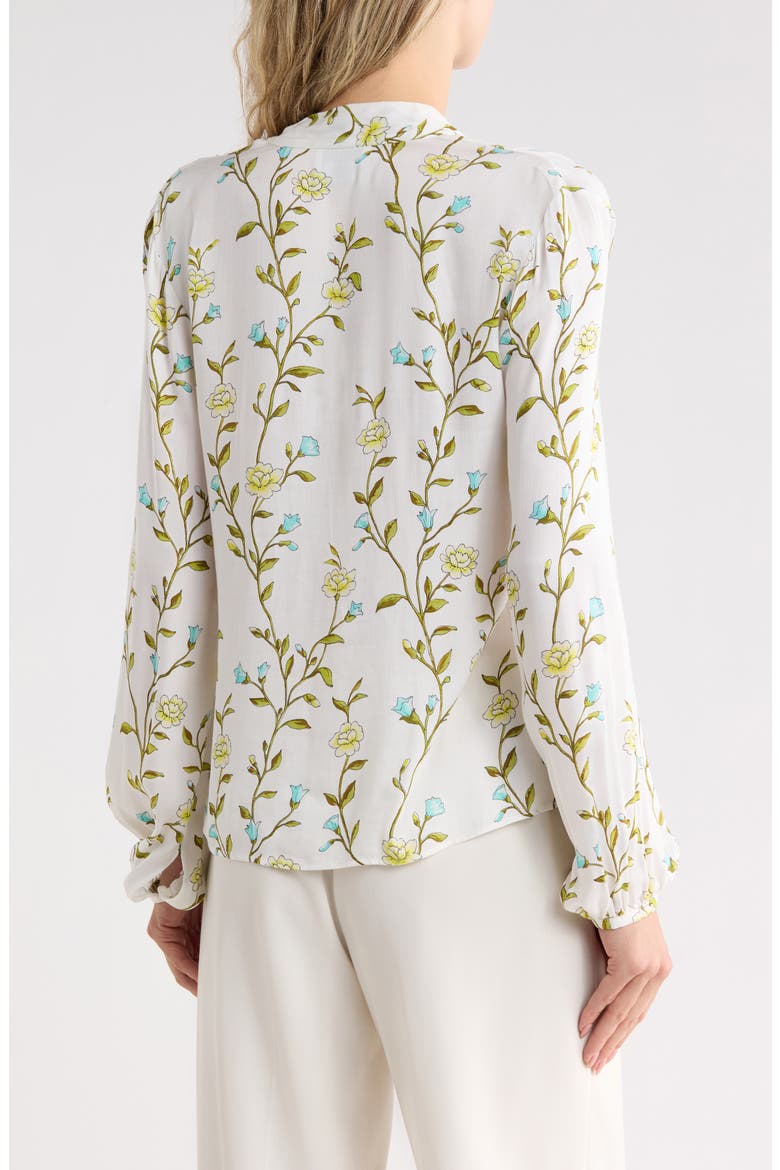 Floral Tie Neck Dress, Alternate, color, LEMON