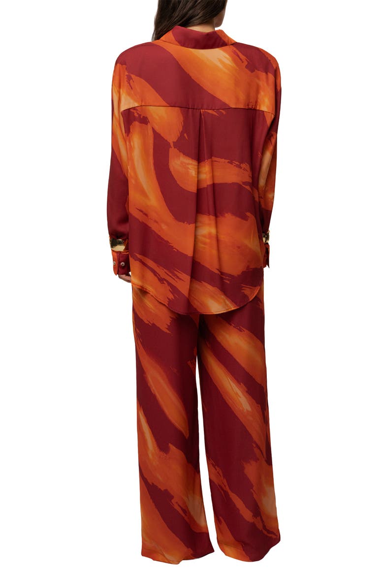 Fierce Form Button-Down Shirt, Alternate, color, Crimson Dusk