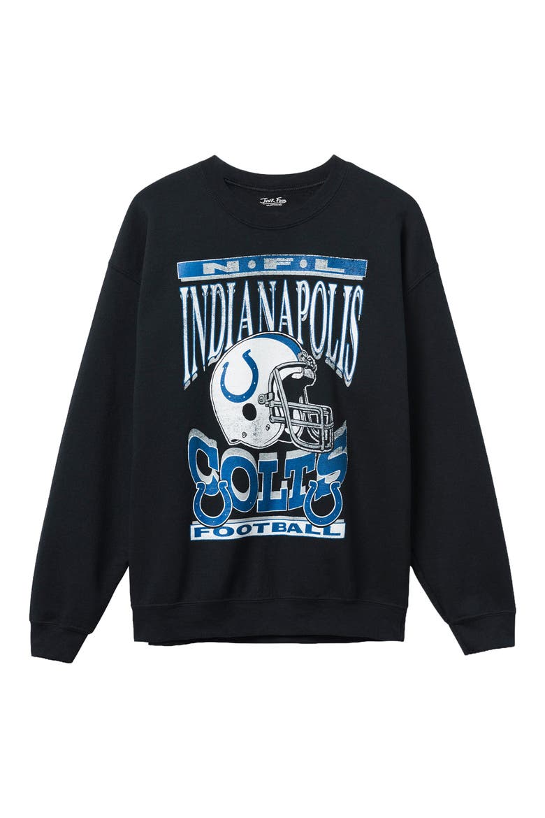 Indianapolis Colts Helmet Flea Market Crewneck Sweatshirt, Main, color, BLACK