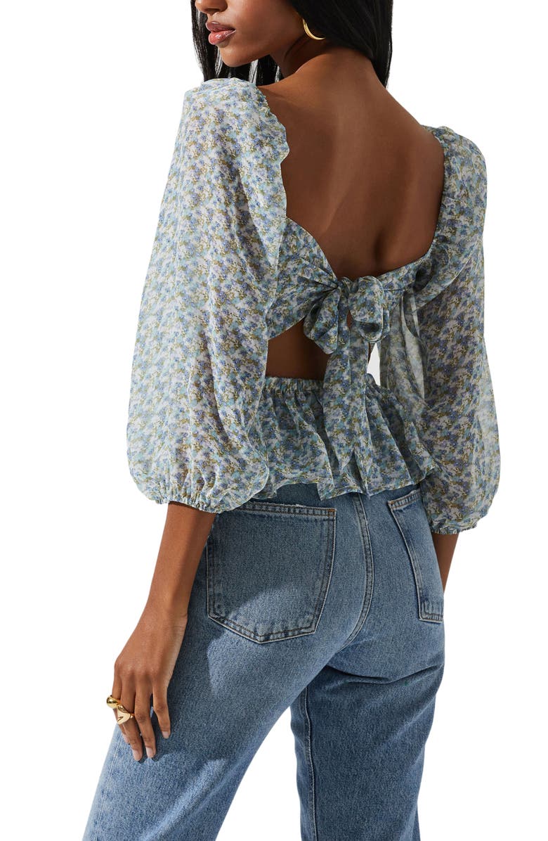 ASTR the Label Floral Smocked Peplum Top, Alternate, color, 