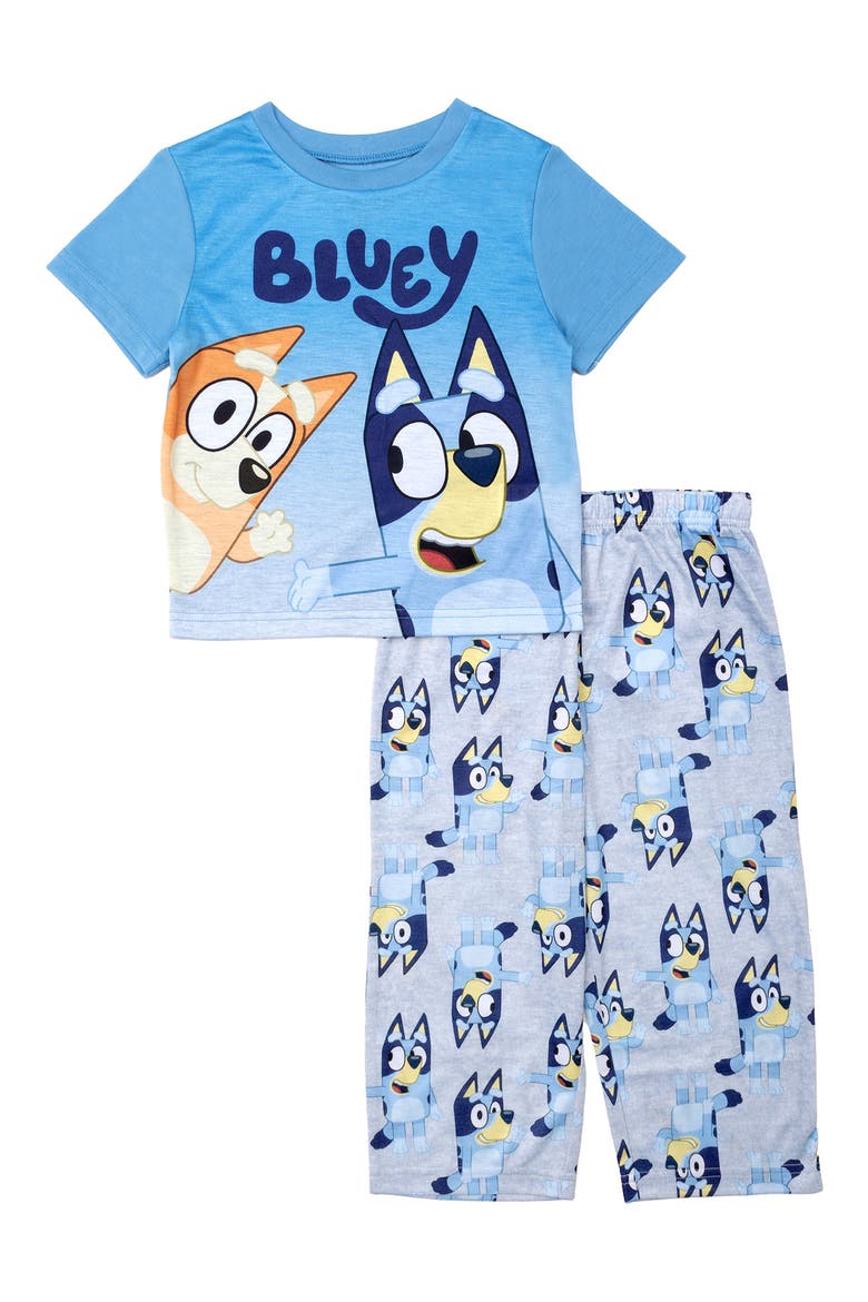 Bluey Fitted Two-Piece Pajamas, Main, color, BLUE