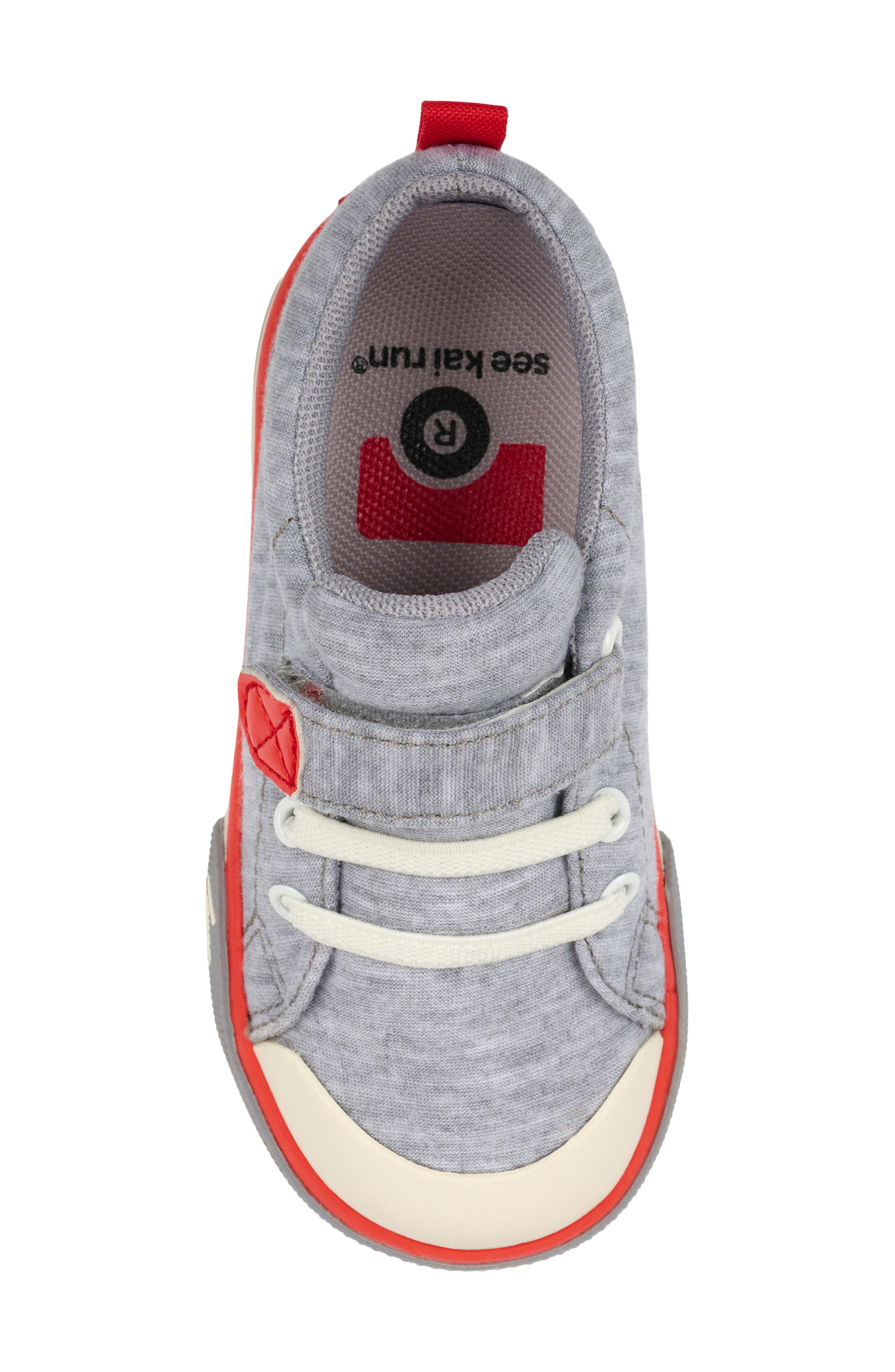Kids' Stevie II Sneaker, Alternate, color, GRAY JERSEY/ RED