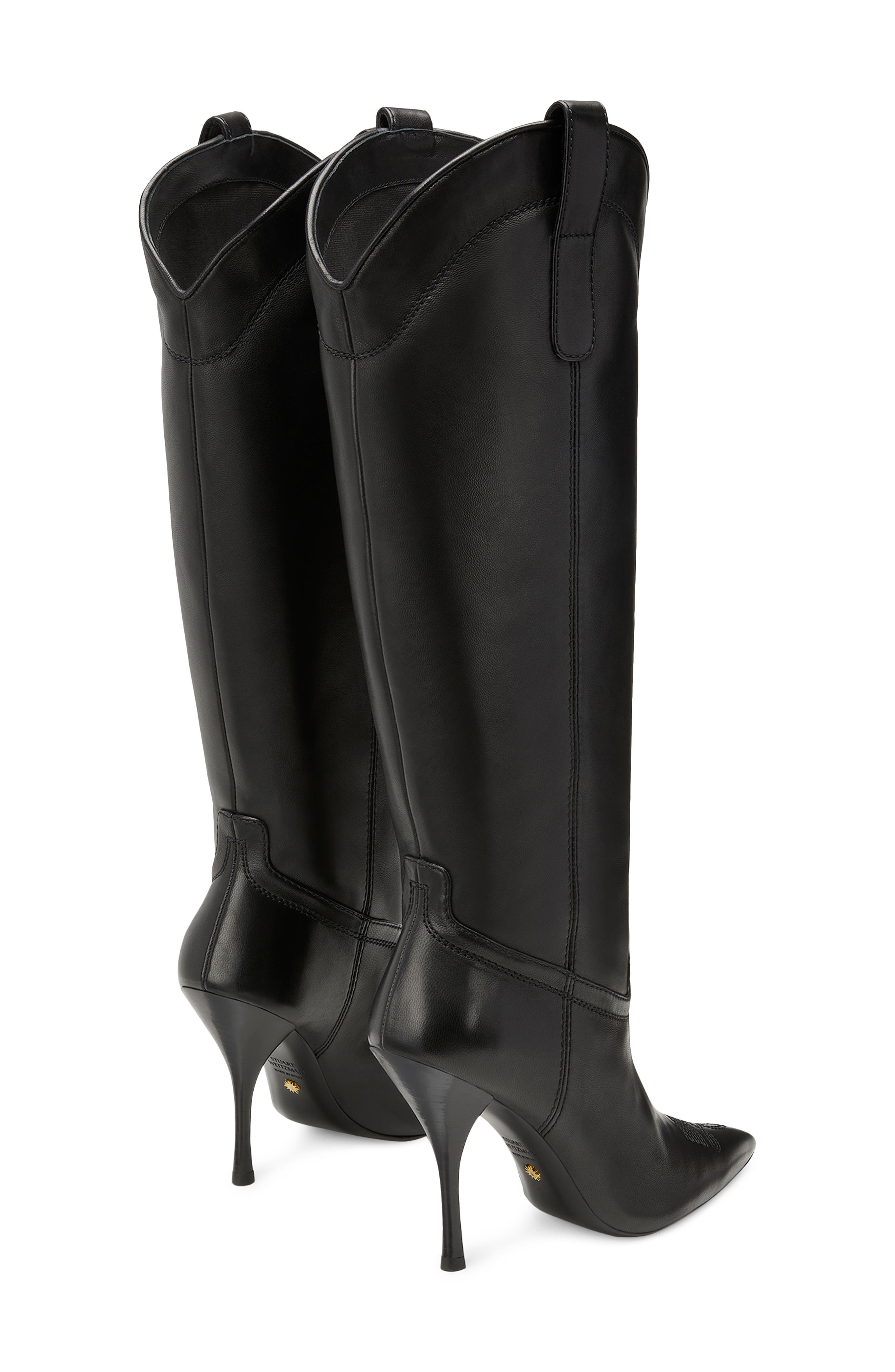 Outwest Knee High Pointed Toe Boot, Alternate, color, BLACK