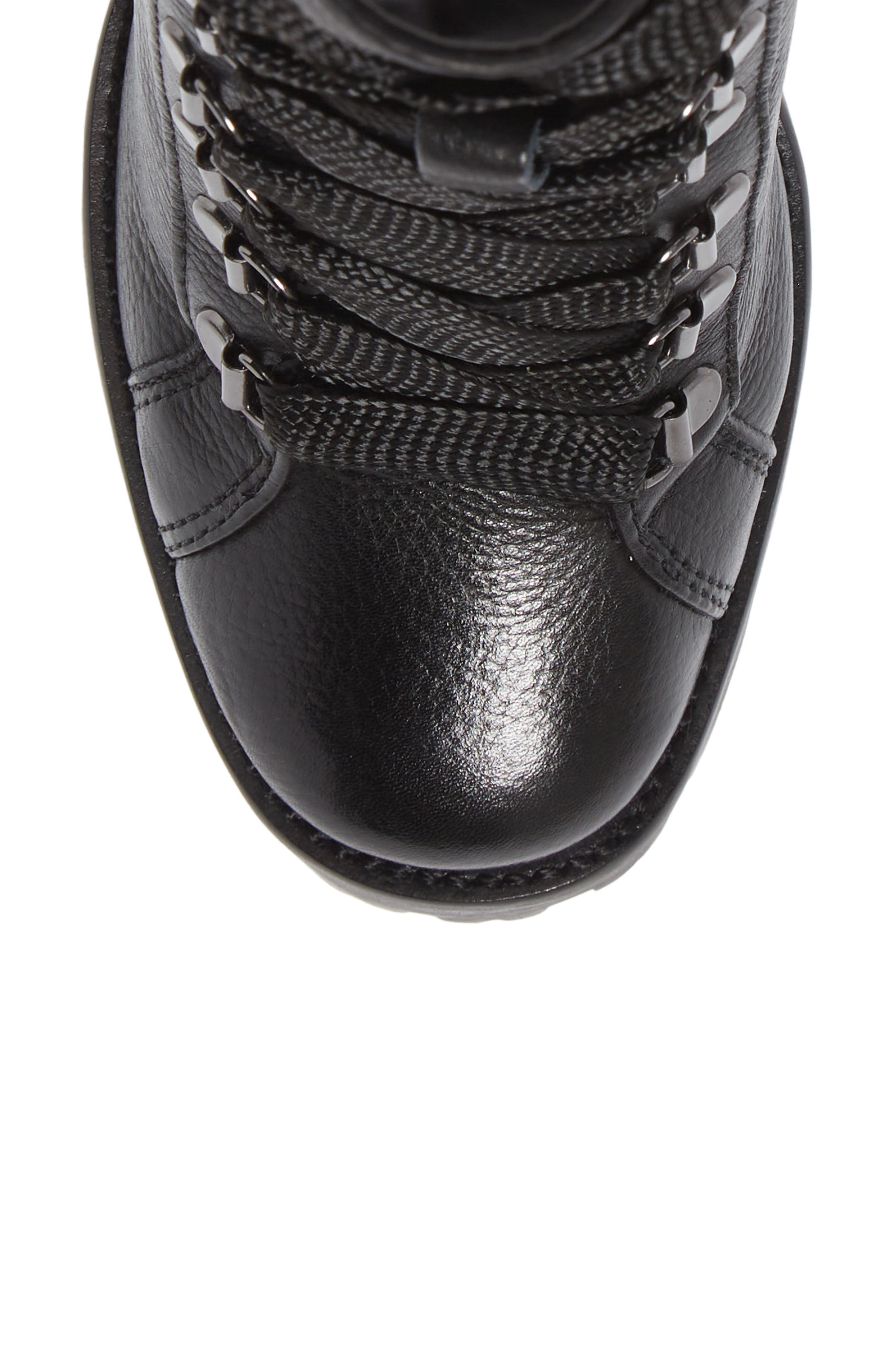 Zhara Lace-Up Boot, Alternate, color, BLACK LEATHER