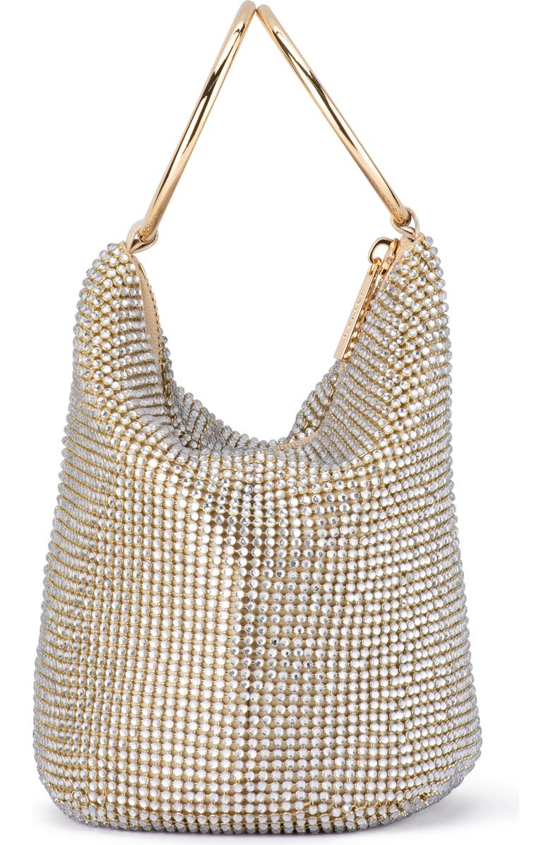 Olga Berg Ellie Crystal Mesh Bag, Alternate, color, Champagne