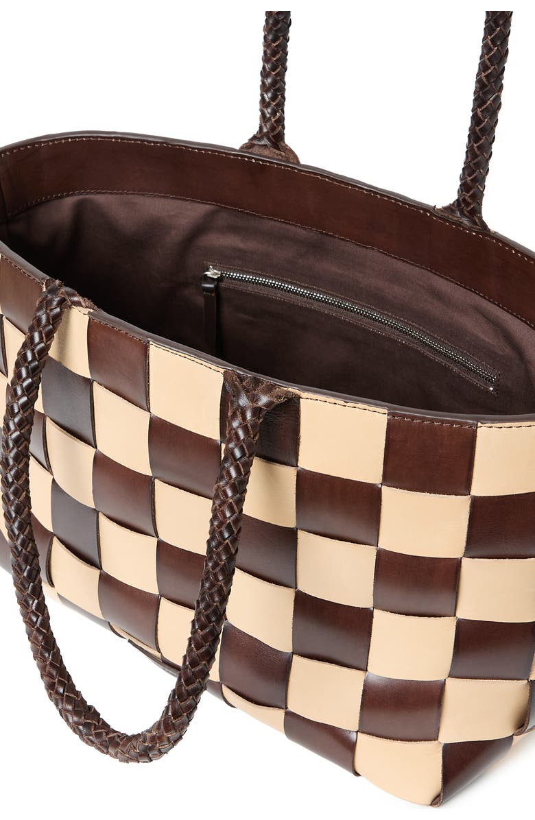 Loeffler Randall Klara Woven Leather Tote, Alternate, color, Brown/ Butter
