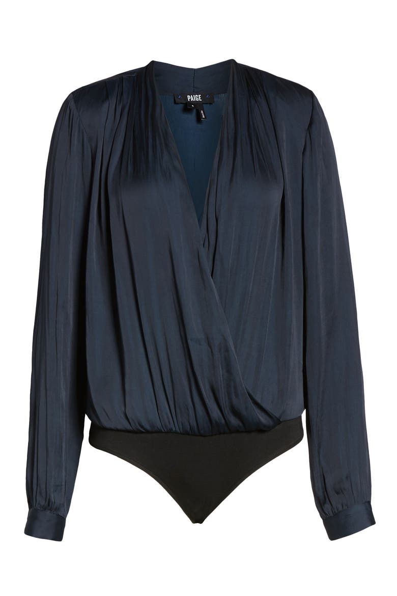 Sevilla Surplice Bodysuit, Alternate, color, NAVY