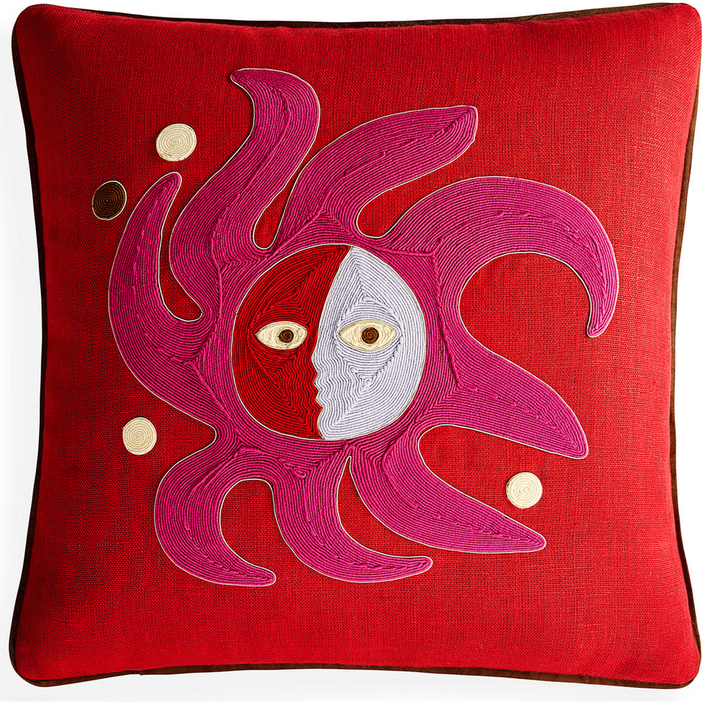 Jonathan Adler Playa Pillow In Red
