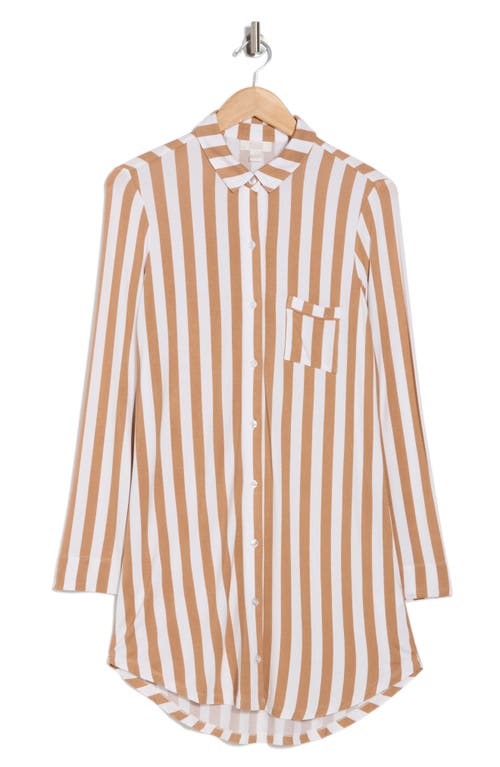 Nordstrom Rack Tranquility Button Front Nightshirt In Brown