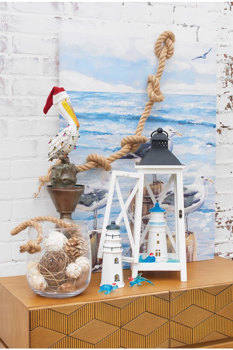 Dolphin Santa Hat Decorative Figurine, Alternate, color, Blue