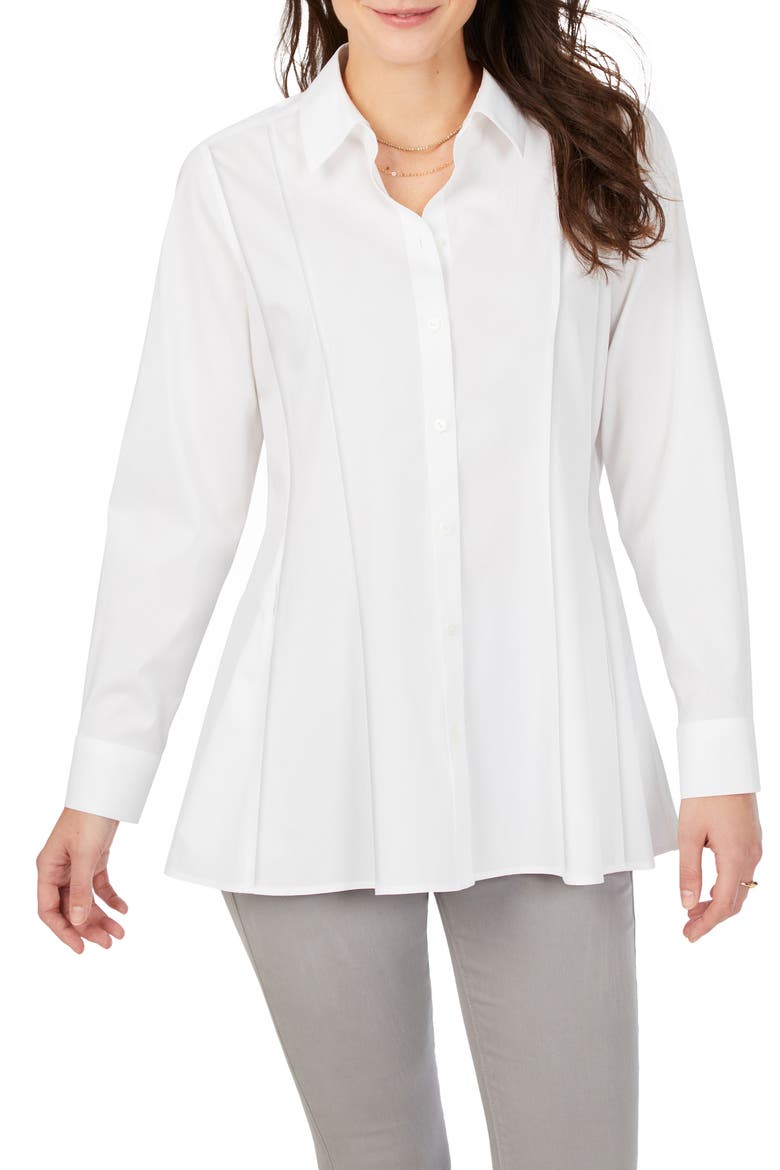Gianna Pleated Blouse, Main, color, WHITE