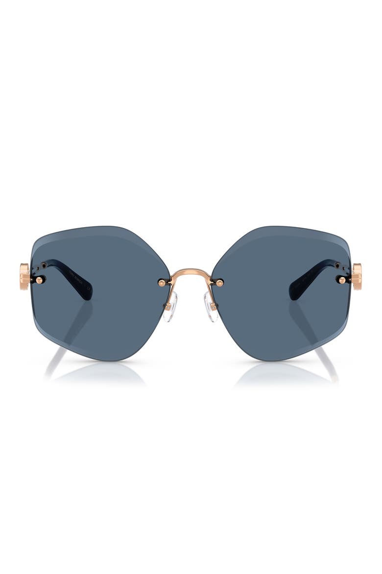 58mm Irregular Sunglasses, Main, color, GOLD AMBER