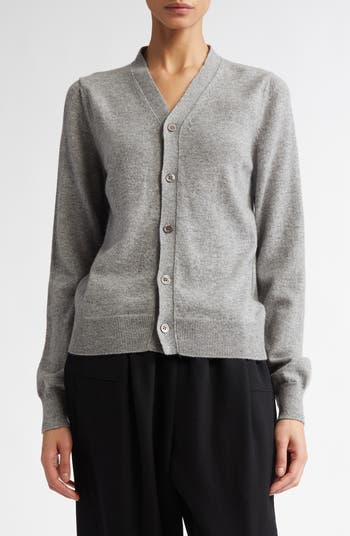 COMME des GARCONS Wool knit Transformation Buttonless cardigan tops GK-N012 gray