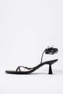 Bimba y Lola Leather Heeled Sandal With Piercings
