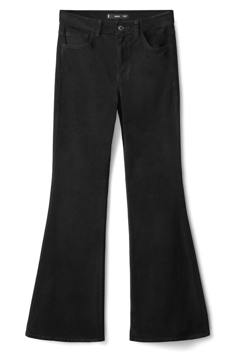 Flare Velvet Jeans, Alternate, color, BLACK