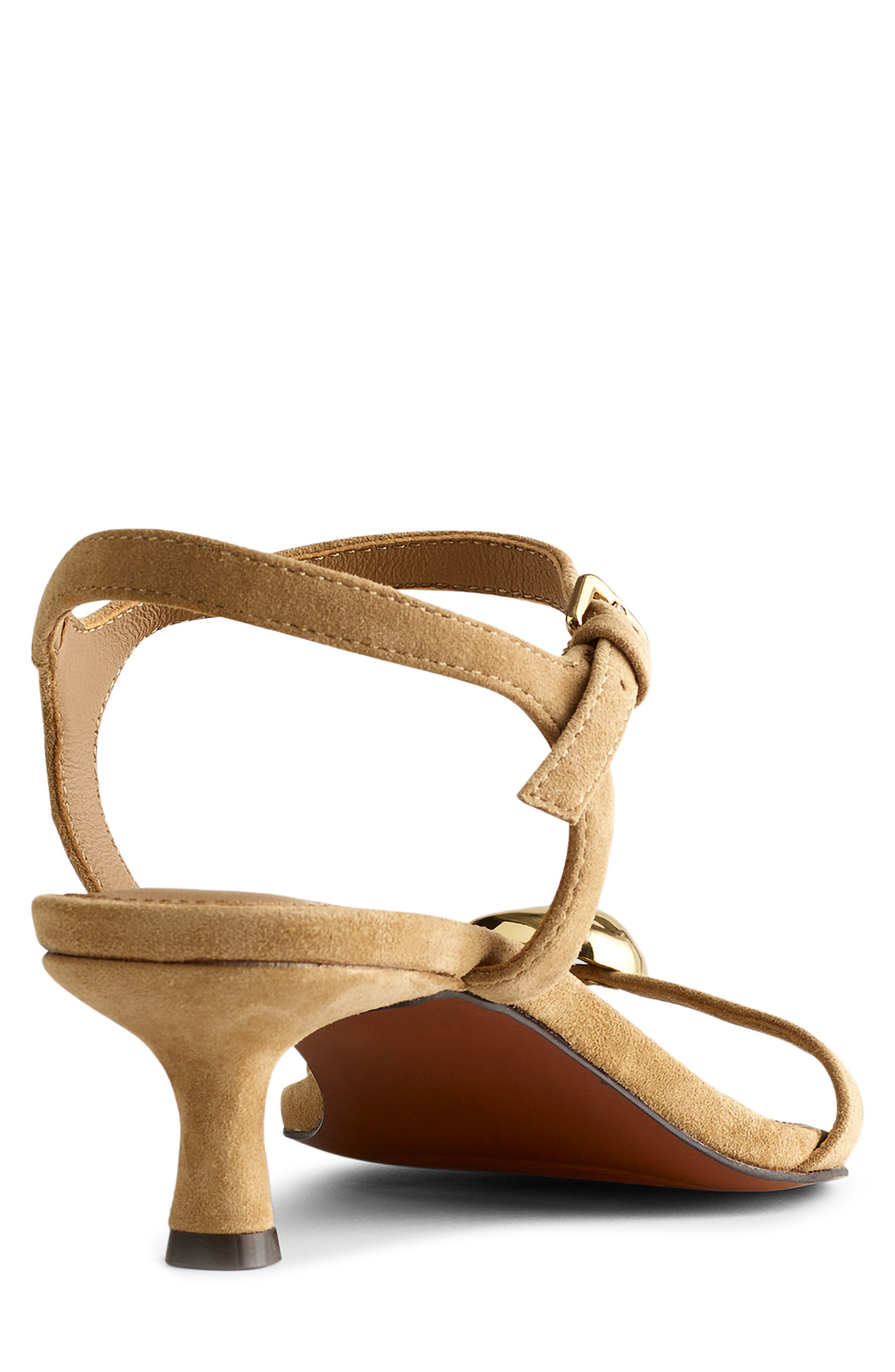 Madewell The Mila Organic Hardware Ankle Strap Sandal, Alternate, color, Field Khaki