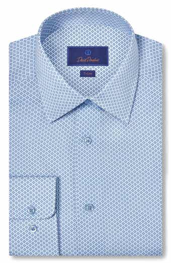 Trim Fit Twill Neat Print Dress Shirt