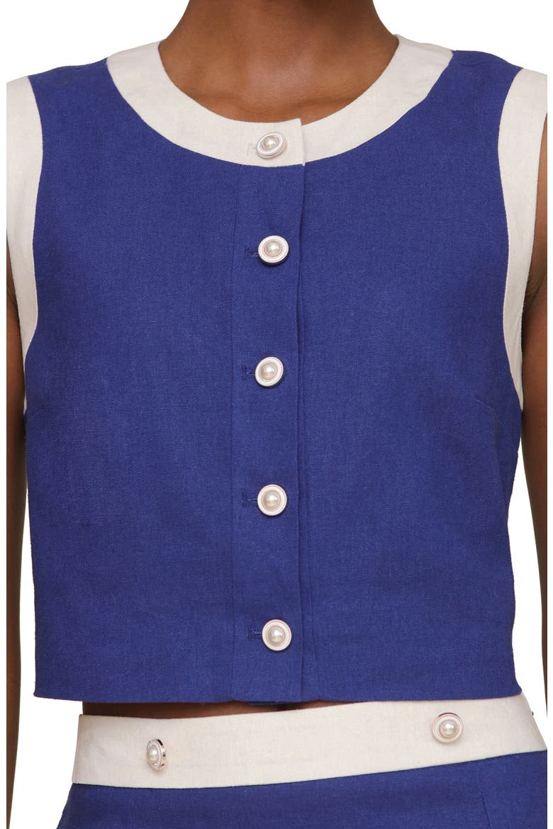 Colorblock Crop Vest, Alternate, color, NAVY