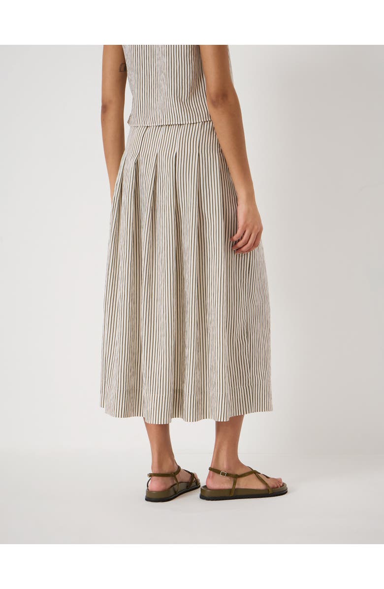 Hush Ivy Pleated Stripe Midi Skirt, Alternate, color, Green Stripe White