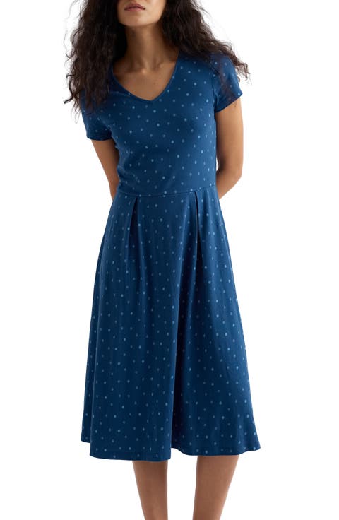 Pier View Organic Cotton Blend Jersey Midi Dress