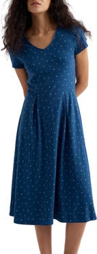 Seasalt Cornwall Pier View Organic Cotton Blend Jersey Midi Dress