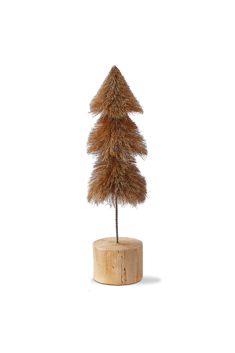 Sisal Tree Small Taupe Holiday Decor Sculpture for Christmas, Main, color, Brown