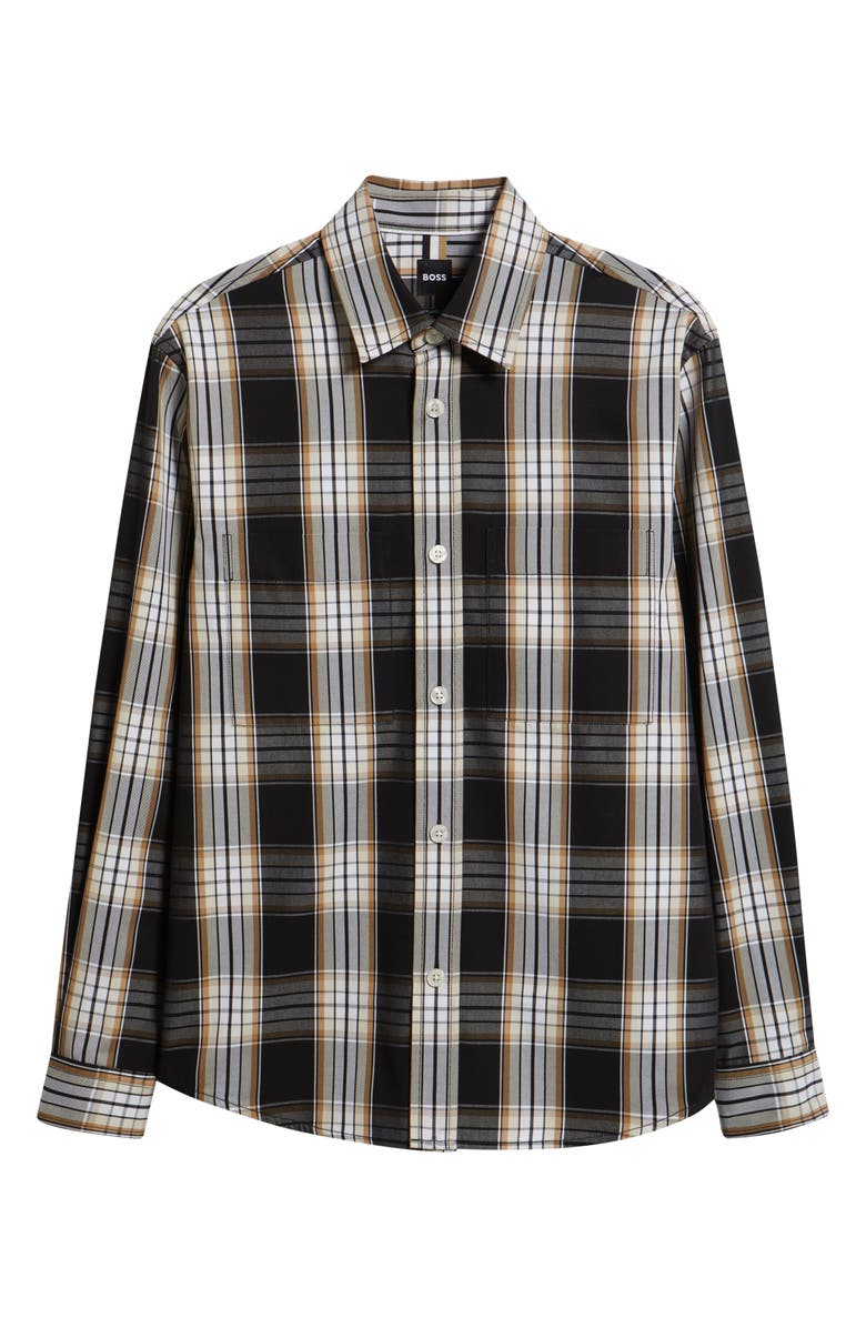 BOSS Owen Plaid Button-Up Shirt, Alternate, color, Medium Beige