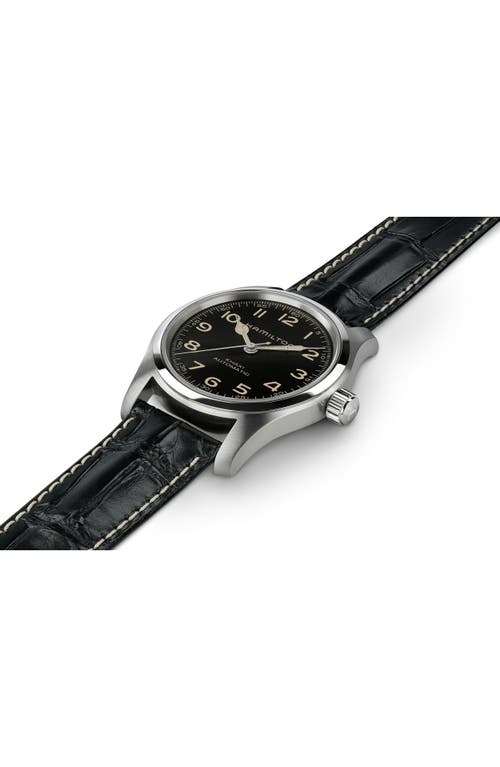Hamilton Khaki Field Automatic Leather Strap Watch, 42mm
