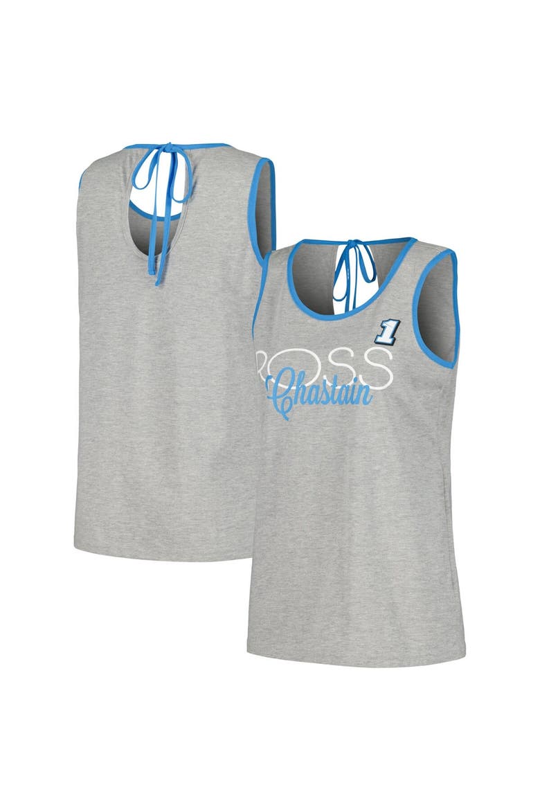 Women's G-III 4Her by Carl Banks Heather Gray Ross Chastain Fastest Lap Fashion Tank, Main, color, Heather Gray