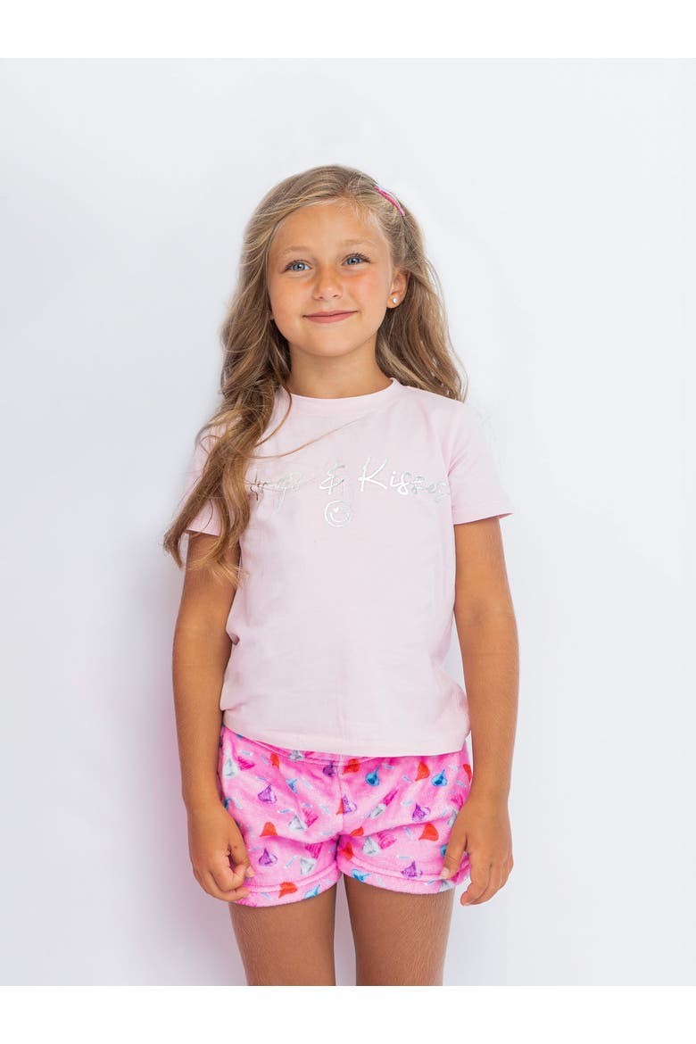 Foil Print Short Sleeve T-Shirt, Main, color, Light Pink