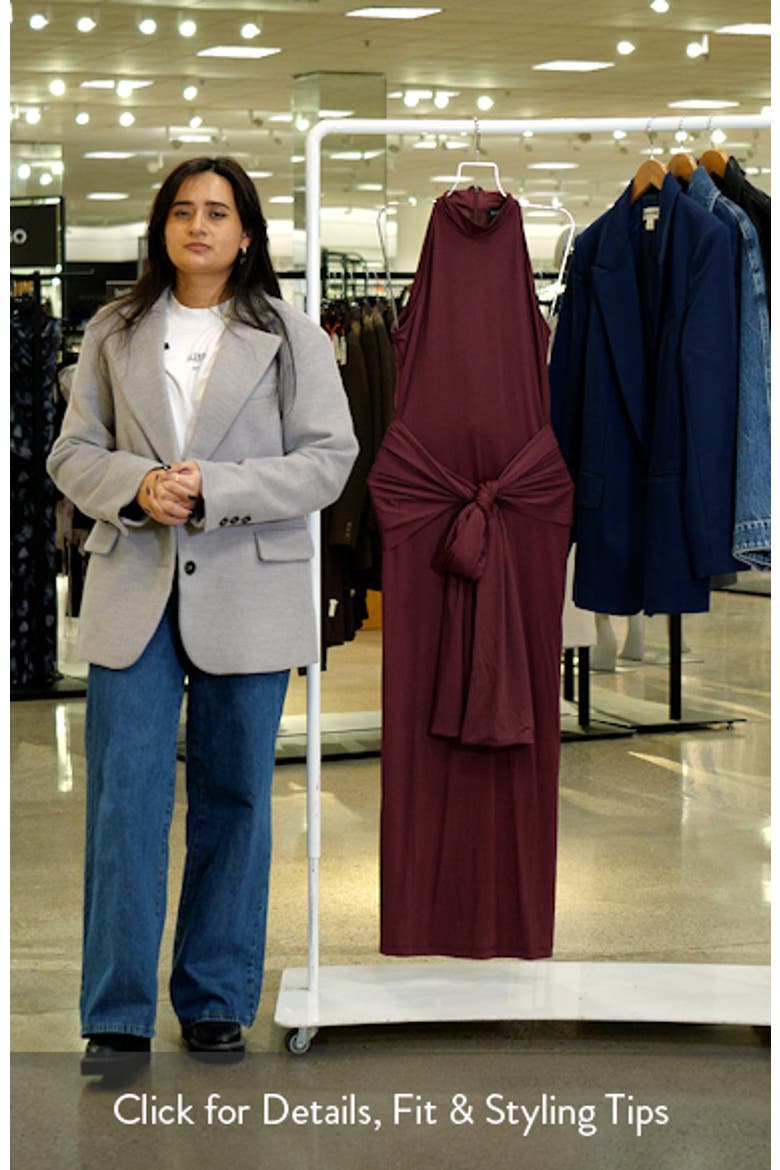 Isadora Mock Neck Tie Front Maxi Dress video