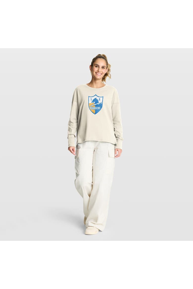 Women's Fanatics Cream Los Angeles Chargers Dove Legacy Long Sleeve T-Shirt, Alternate, color, Cream