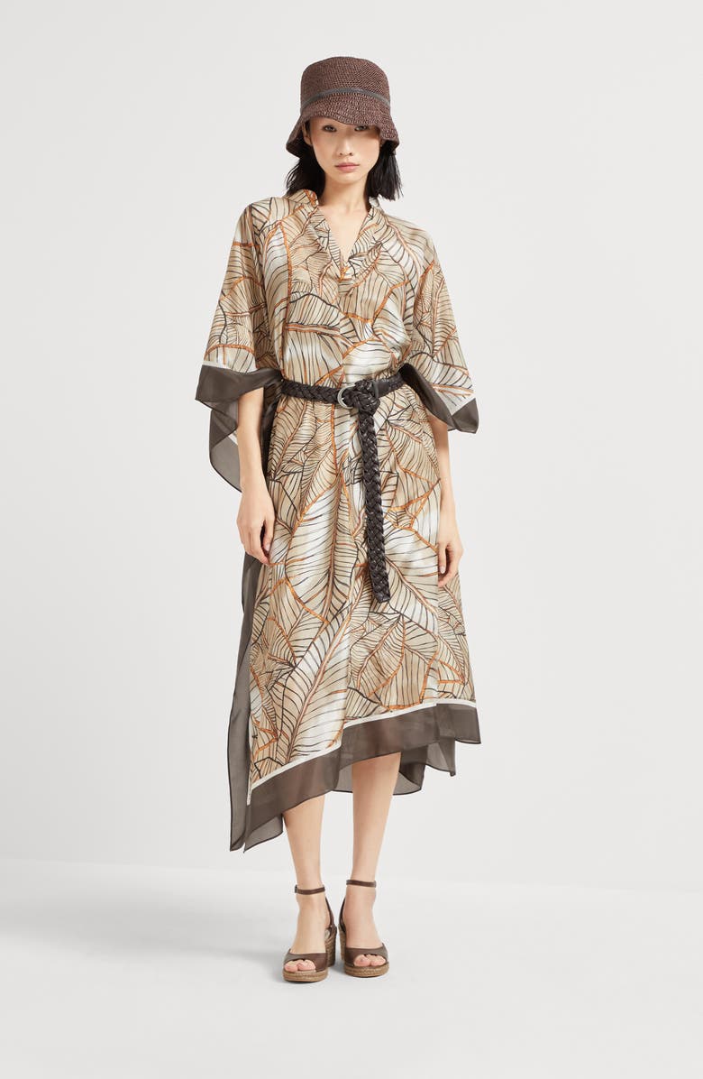 Brunello Cucinelli Papyrus print caftan dress, Alternate, color,