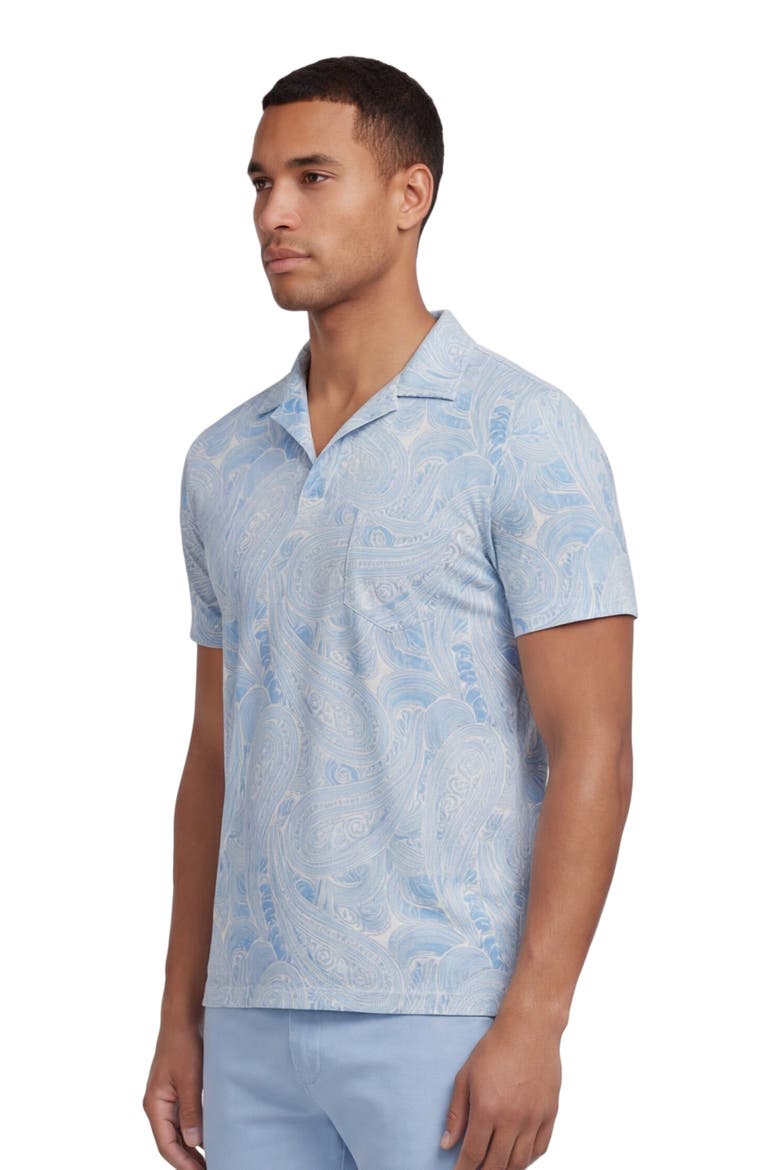 Marakesh Paisley Mens Wool Johnny Collar Polo, Alternate, color, MARAKESH PAISLEY TEAL