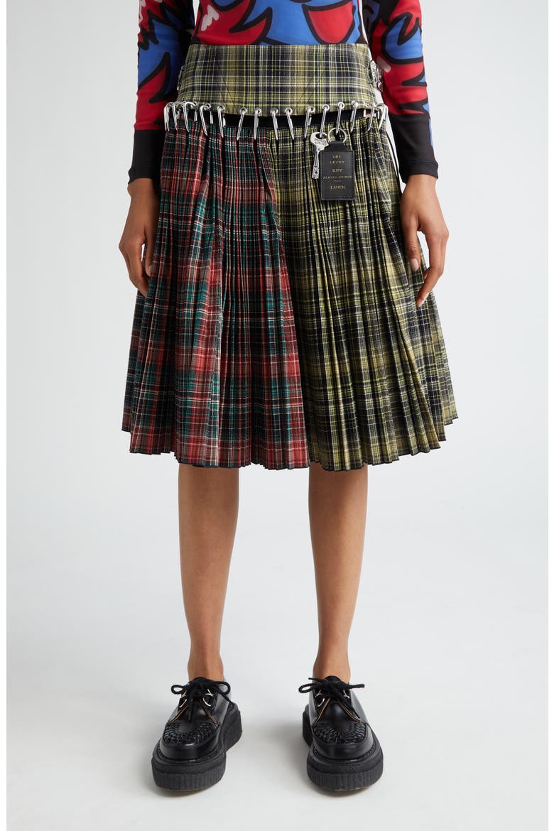 Green Wood Tartan Skirt, Main, color, MULTI TARTAN