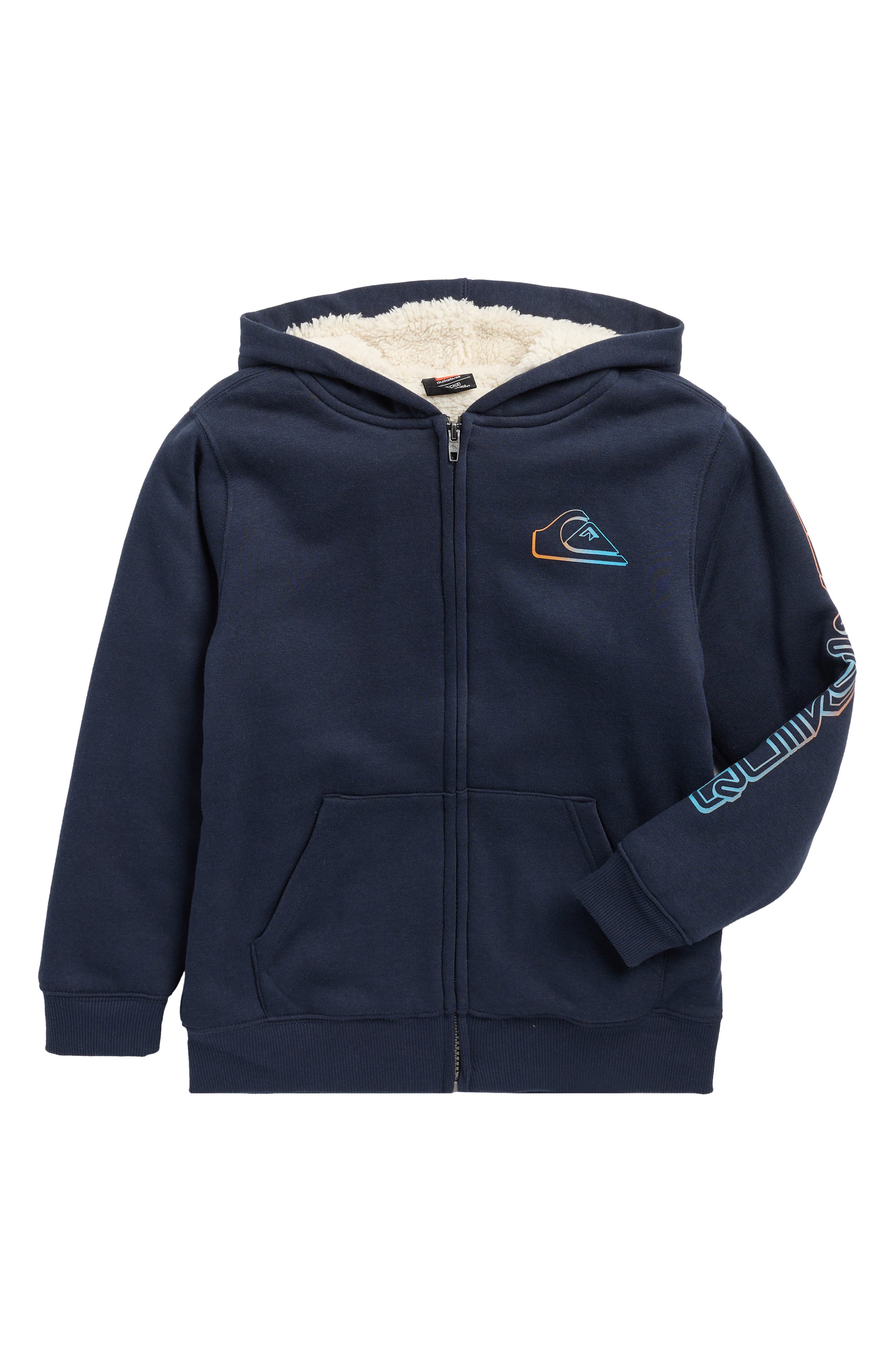 Quiksilver Kids' Faux Shearling Lined Full Zip Hoodie