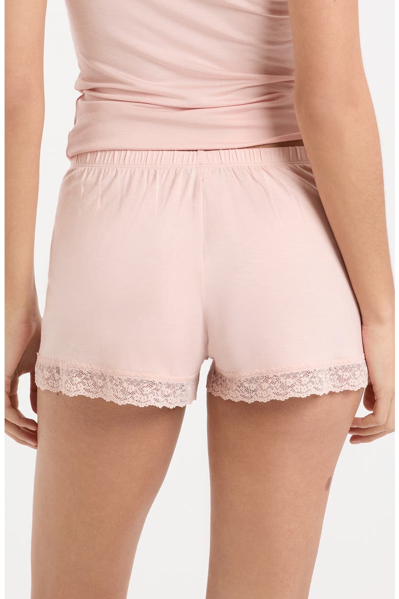 Kitty Lace Trim Shorts, Alternate, color, POWDER PINK