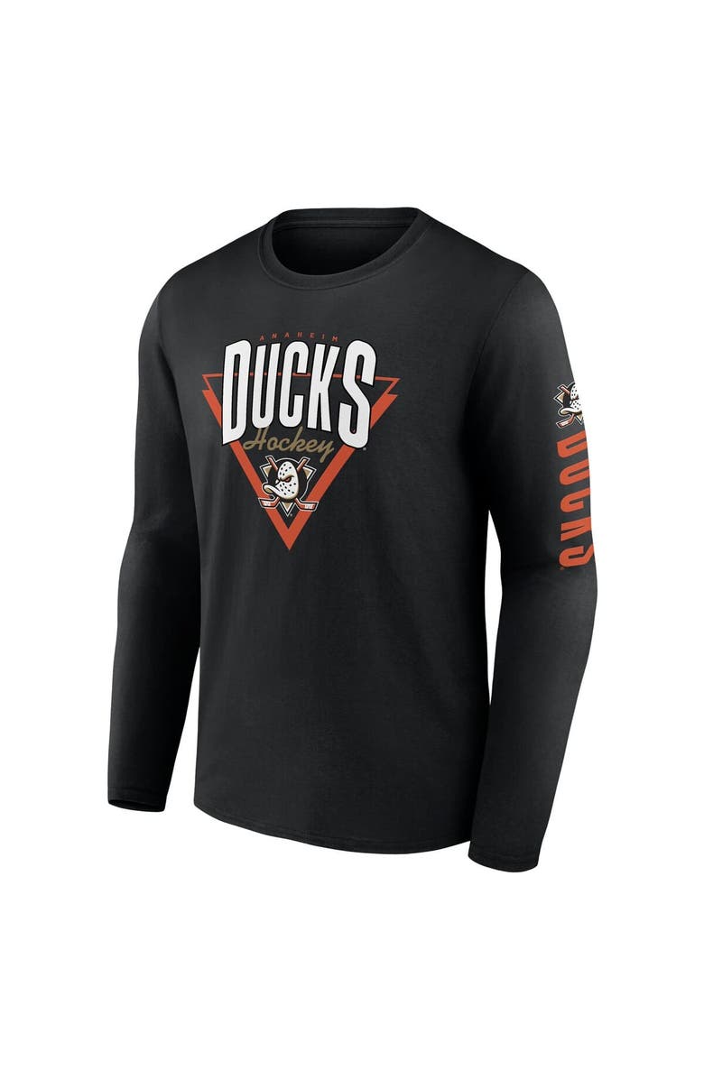 FANATICS Men's Fanatics Black Anaheim Ducks Headline Long Sleeve T-Shirt, Alternate, color,