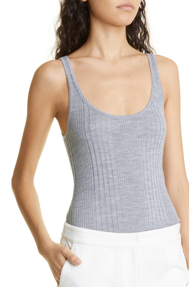 Second Base Silk Blend Tank Top, Alternate, color, MEDIUM HEATHER GREY