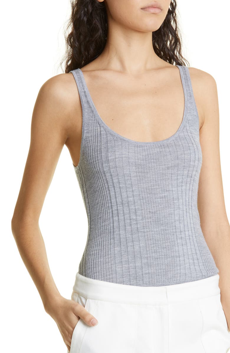 TWP Second Base Silk Blend Tank Top, Alternate, color, Medium Heather Grey
