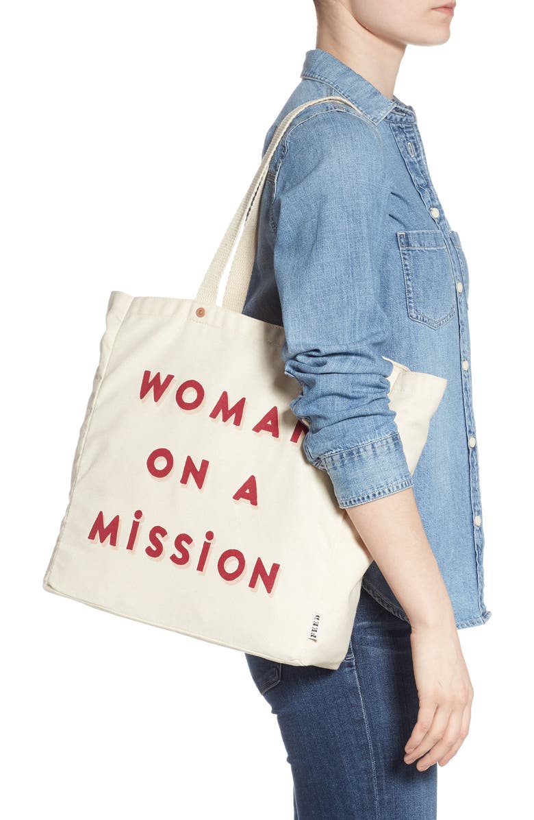 FEED Woman on a Mission Canvas Tote, Alternate, color,