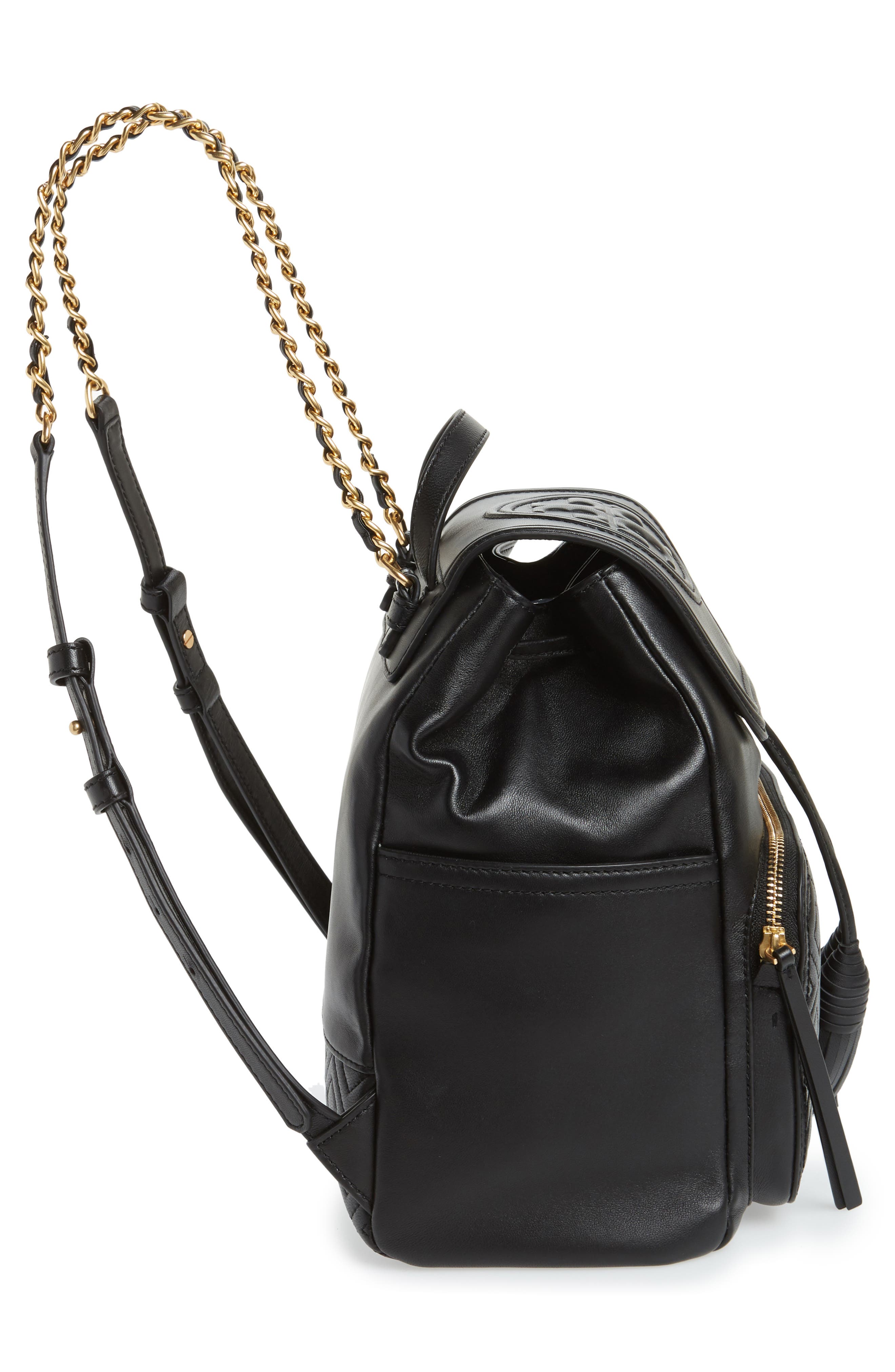 Tory Burch Fleming Lambskin Leather Backpack, Alternate, color, 