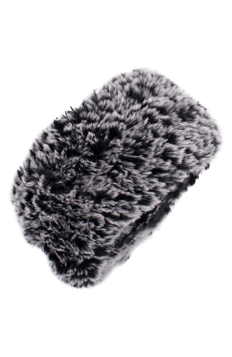 SURELL Faux Fur Beaver Headband, Main, color, Black Frost