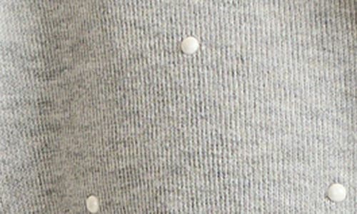 Tommy Bahama Aruba Faux Pearl Embellished Stretch Cotton Sweatshirt In Gray