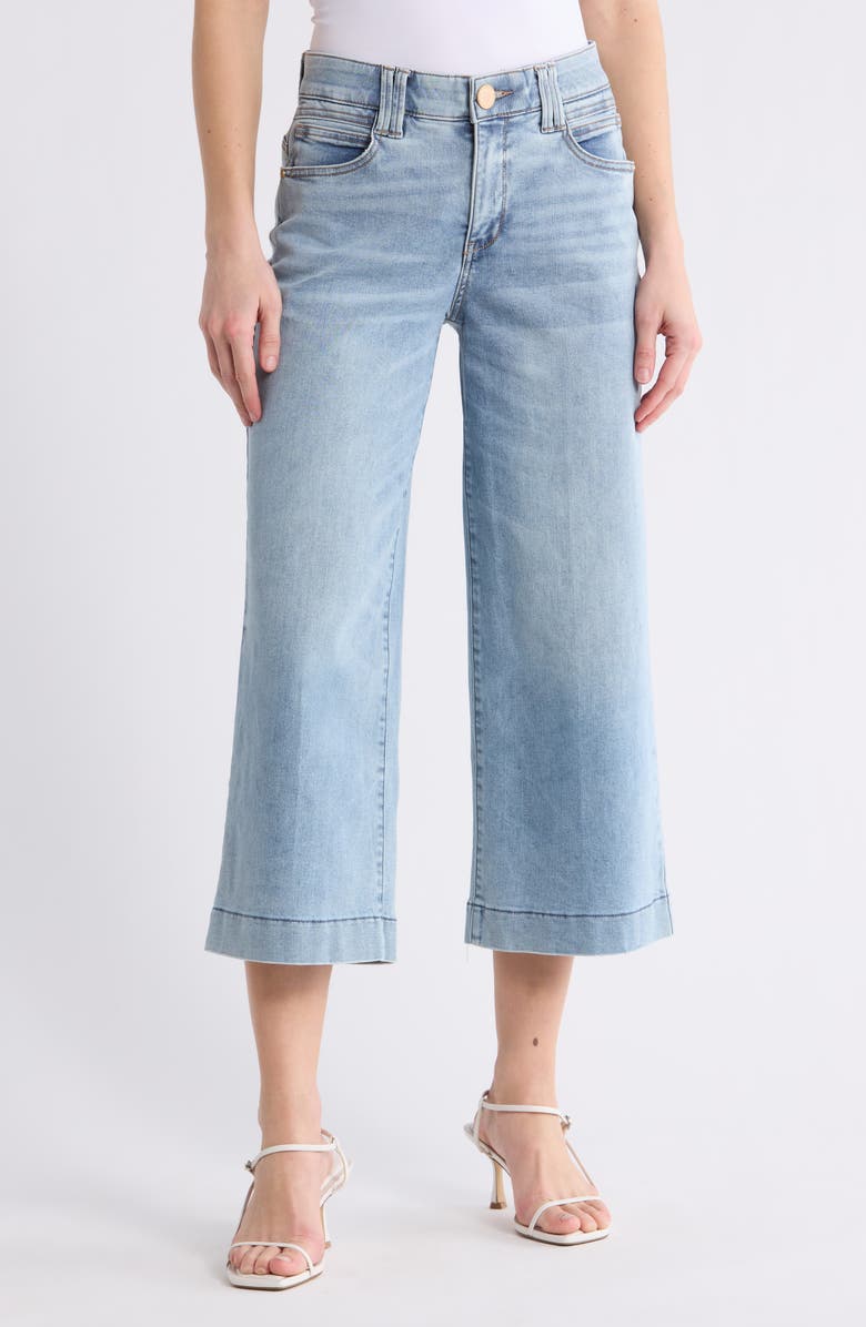 Democracy Wide Leg Cropped Jeans, Main, color, Light Blue